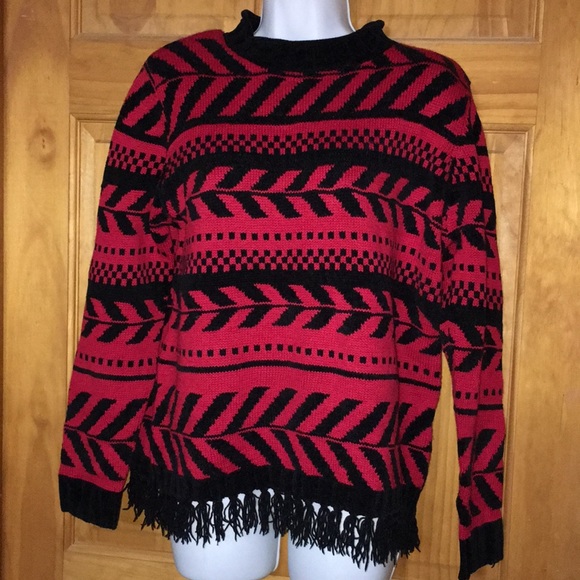 NWOT Vintage 1980’s fringed Sweater - Picture 1 of 4